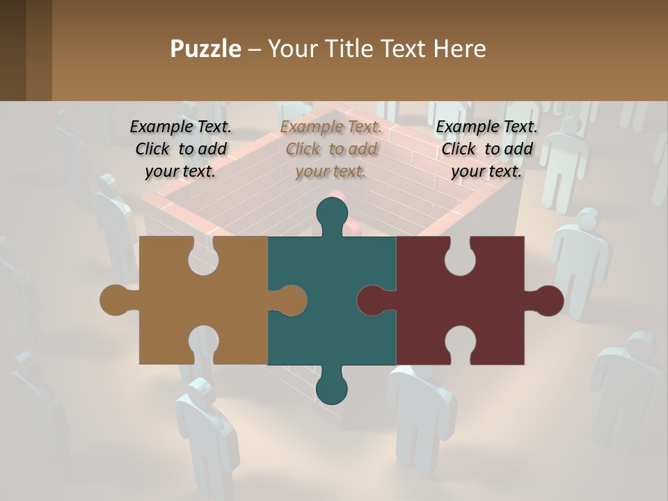 A Group Of People Standing Around A Brick Wall PowerPoint Template