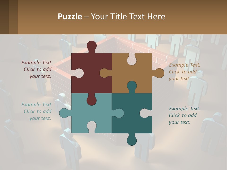 A Group Of People Standing Around A Brick Wall PowerPoint Template