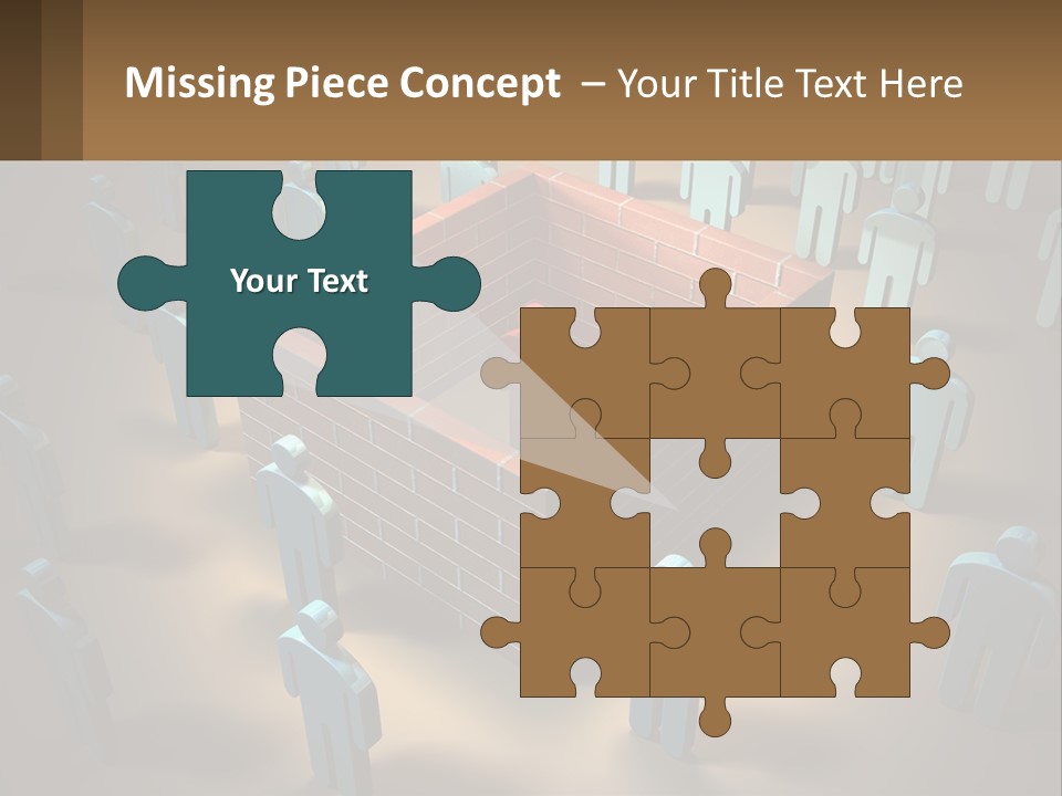 A Group Of People Standing Around A Brick Wall PowerPoint Template