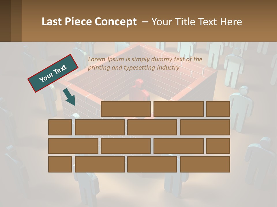 A Group Of People Standing Around A Brick Wall PowerPoint Template