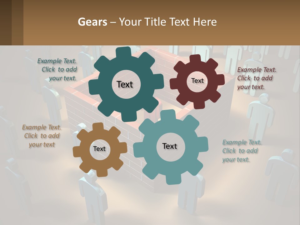 A Group Of People Standing Around A Brick Wall PowerPoint Template