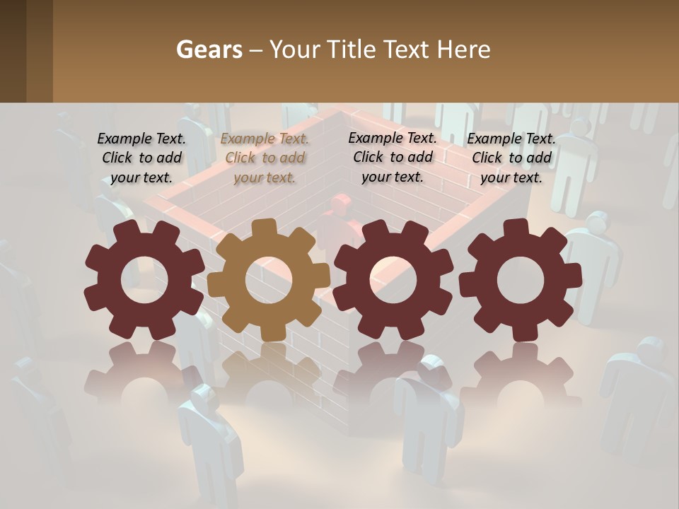 A Group Of People Standing Around A Brick Wall PowerPoint Template