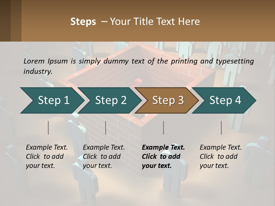 A Group Of People Standing Around A Brick Wall PowerPoint Template