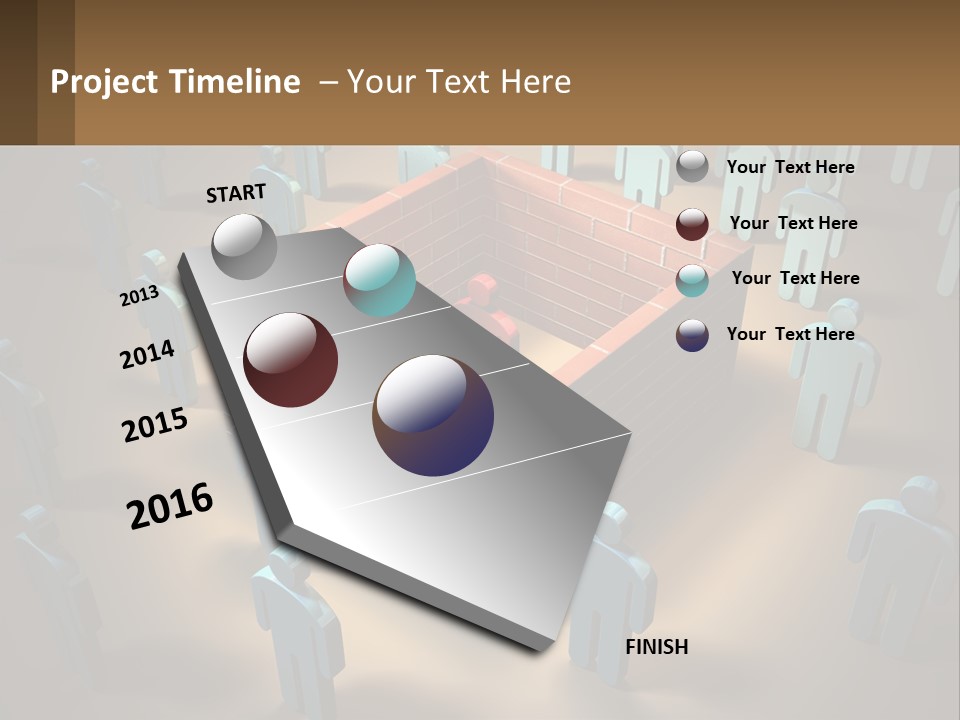 A Group Of People Standing Around A Brick Wall PowerPoint Template