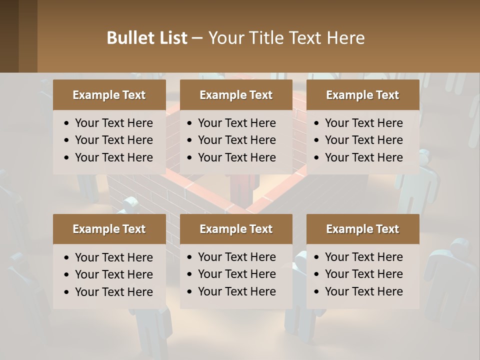 A Group Of People Standing Around A Brick Wall PowerPoint Template