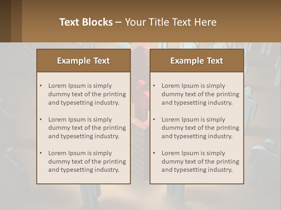 A Group Of People Standing Around A Brick Wall PowerPoint Template