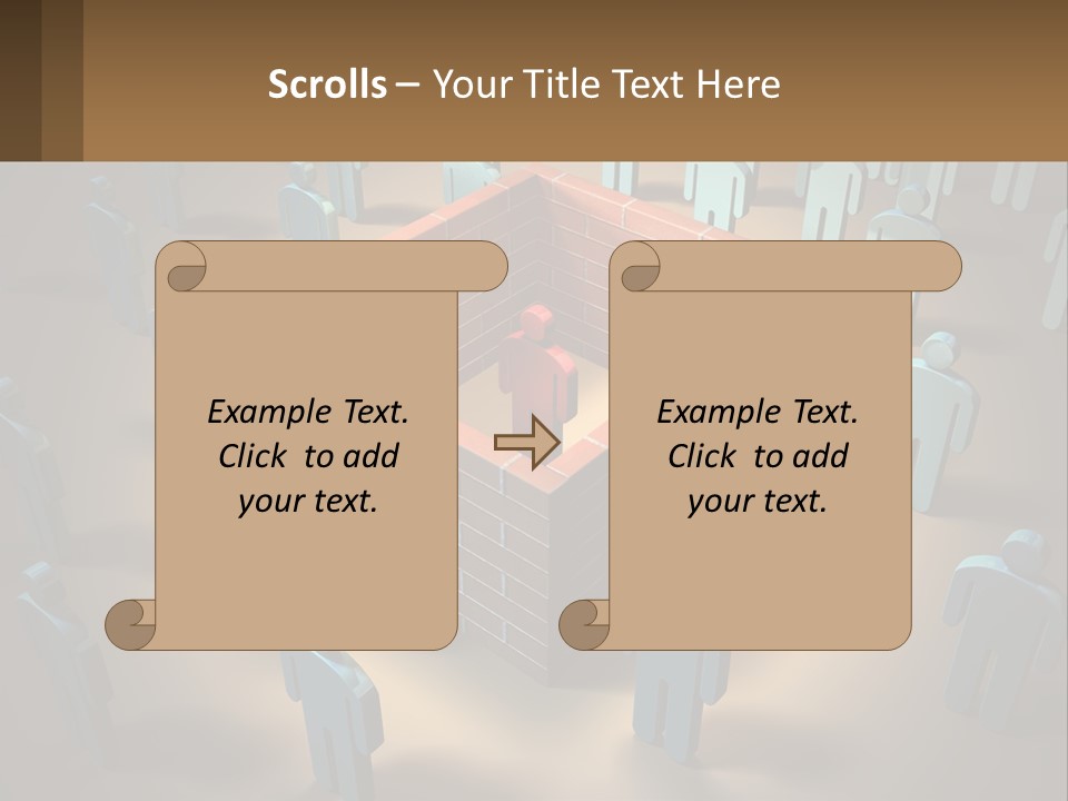 A Group Of People Standing Around A Brick Wall PowerPoint Template