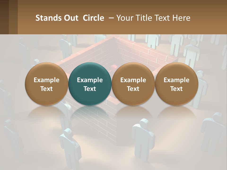 A Group Of People Standing Around A Brick Wall PowerPoint Template
