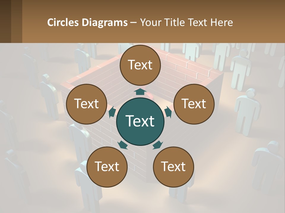 A Group Of People Standing Around A Brick Wall PowerPoint Template