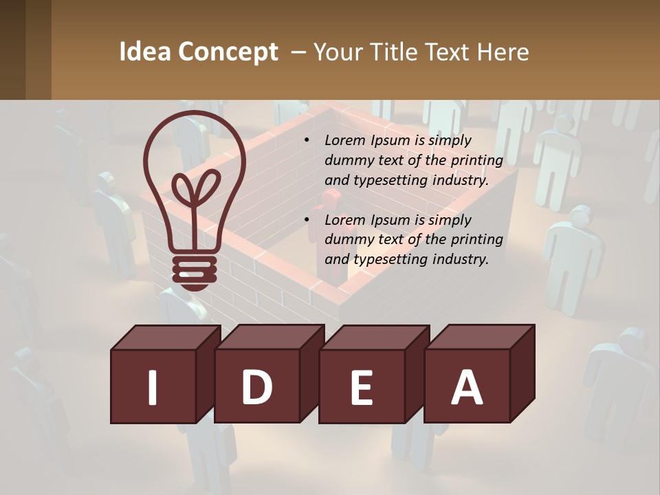 A Group Of People Standing Around A Brick Wall PowerPoint Template