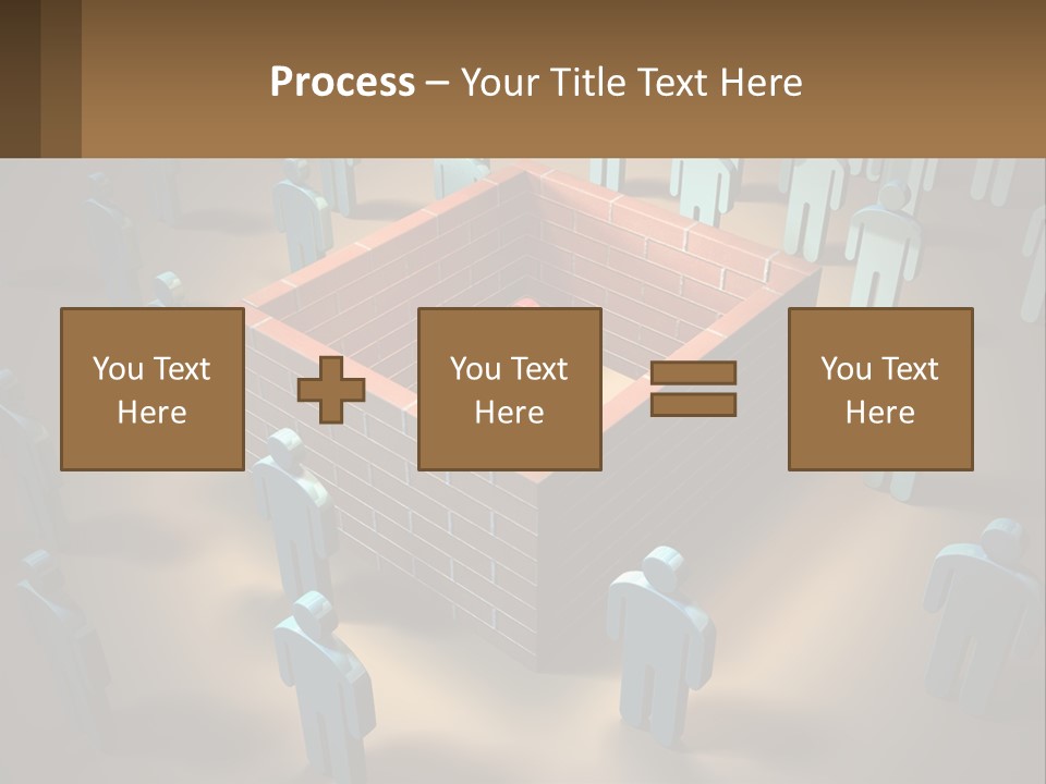 A Group Of People Standing Around A Brick Wall PowerPoint Template