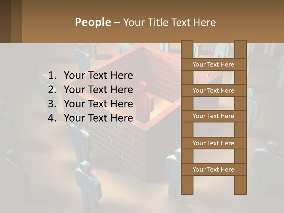 A Group Of People Standing Around A Brick Wall PowerPoint Template