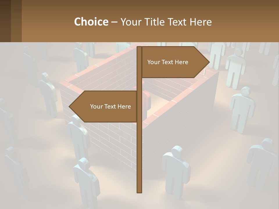 A Group Of People Standing Around A Brick Wall PowerPoint Template