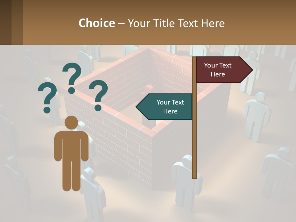 A Group Of People Standing Around A Brick Wall PowerPoint Template