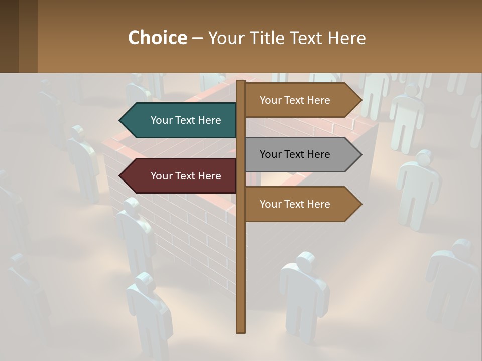 A Group Of People Standing Around A Brick Wall PowerPoint Template