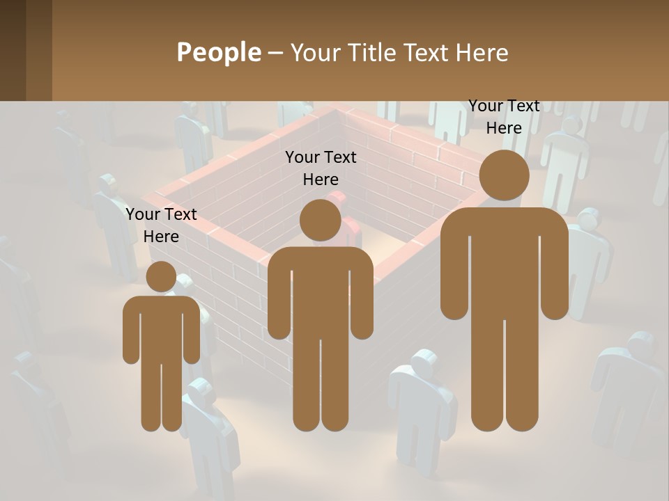 A Group Of People Standing Around A Brick Wall PowerPoint Template