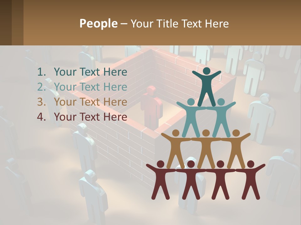 A Group Of People Standing Around A Brick Wall PowerPoint Template