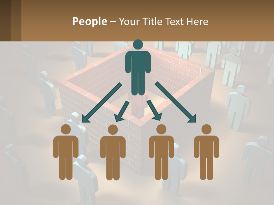 A Group Of People Standing Around A Brick Wall PowerPoint Template