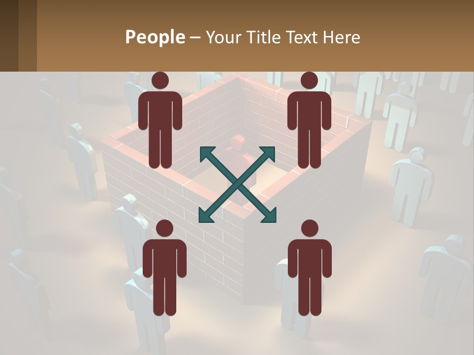 A Group Of People Standing Around A Brick Wall PowerPoint Template