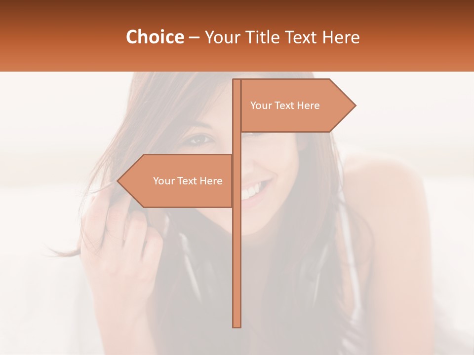 A Woman With Headphones Is Smiling For The Camera PowerPoint Template