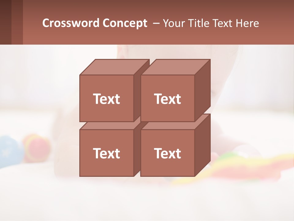 A Baby Laying On A Bed With A Toy PowerPoint Template