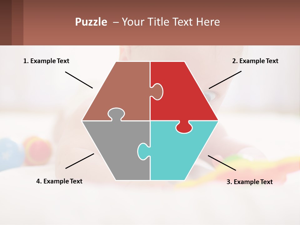 A Baby Laying On A Bed With A Toy PowerPoint Template