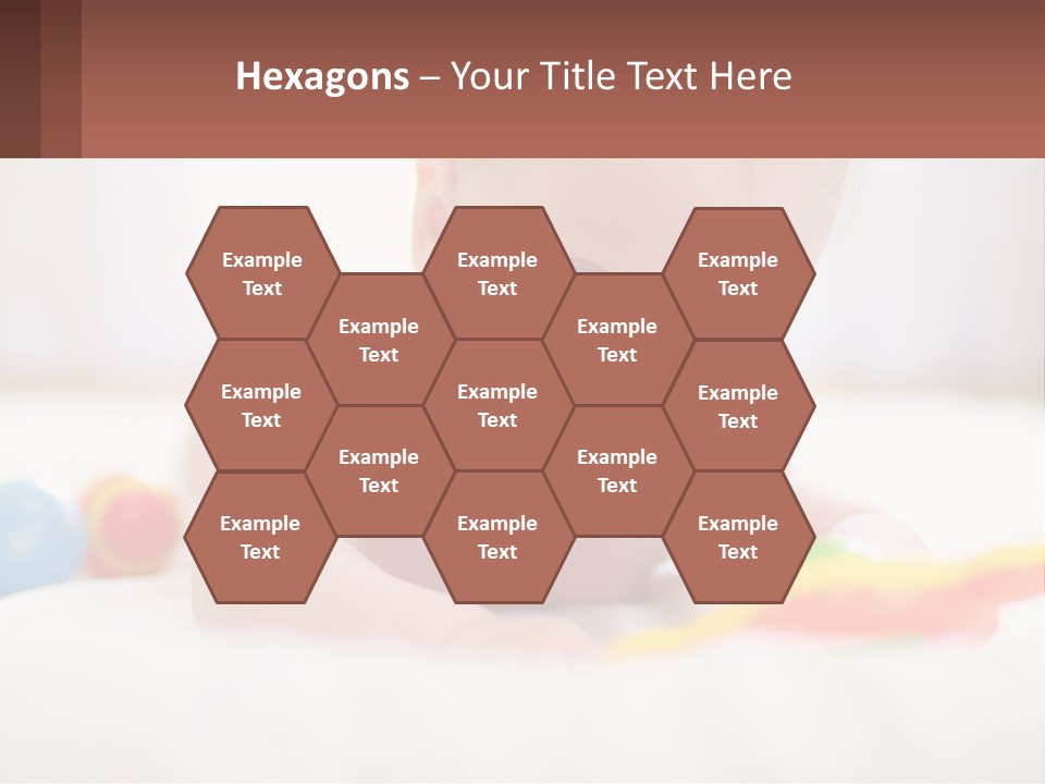 A Baby Laying On A Bed With A Toy PowerPoint Template