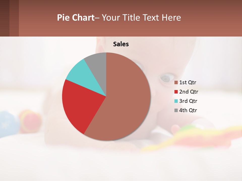A Baby Laying On A Bed With A Toy PowerPoint Template