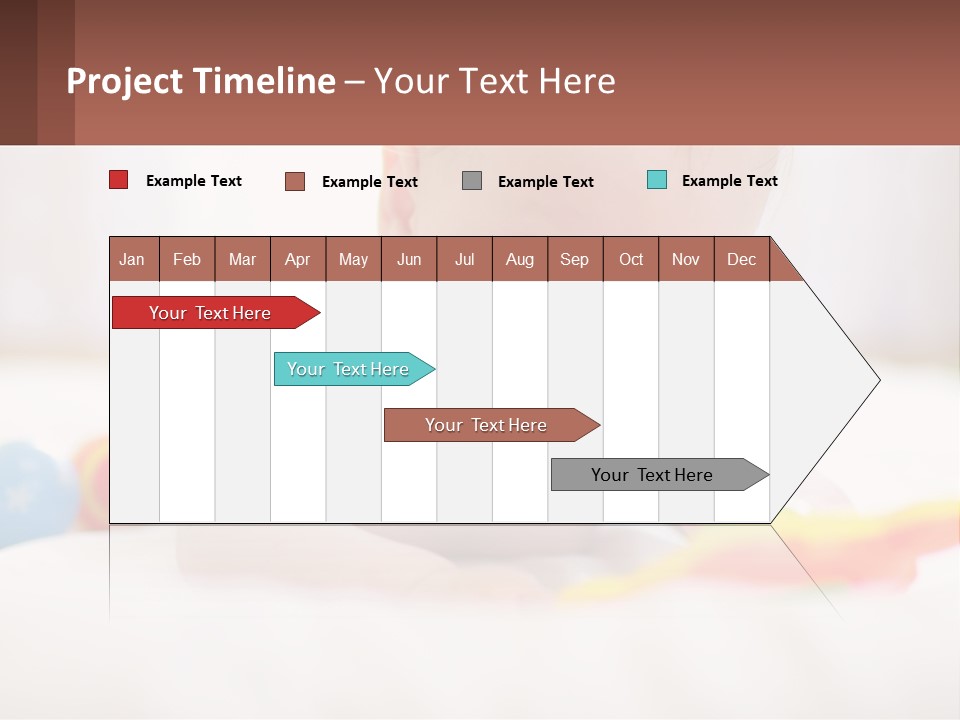 A Baby Laying On A Bed With A Toy PowerPoint Template