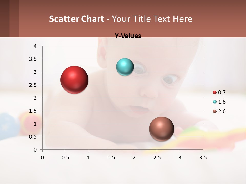 A Baby Laying On A Bed With A Toy PowerPoint Template