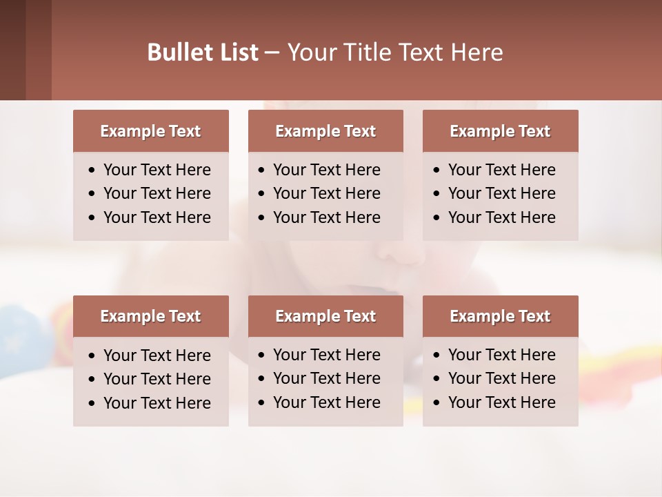 A Baby Laying On A Bed With A Toy PowerPoint Template