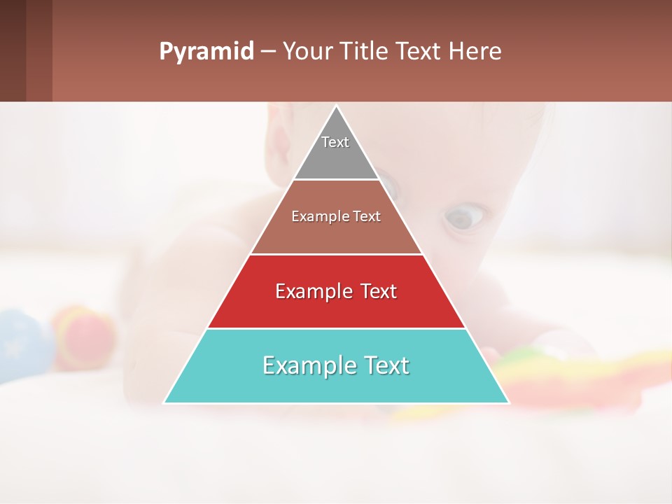 A Baby Laying On A Bed With A Toy PowerPoint Template