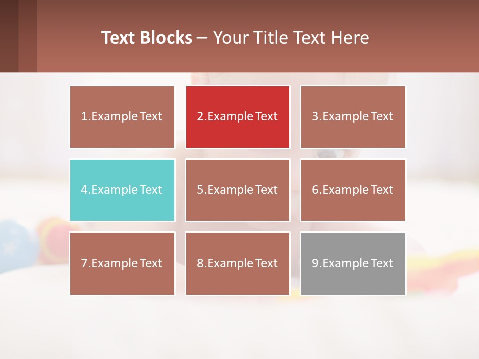 A Baby Laying On A Bed With A Toy PowerPoint Template