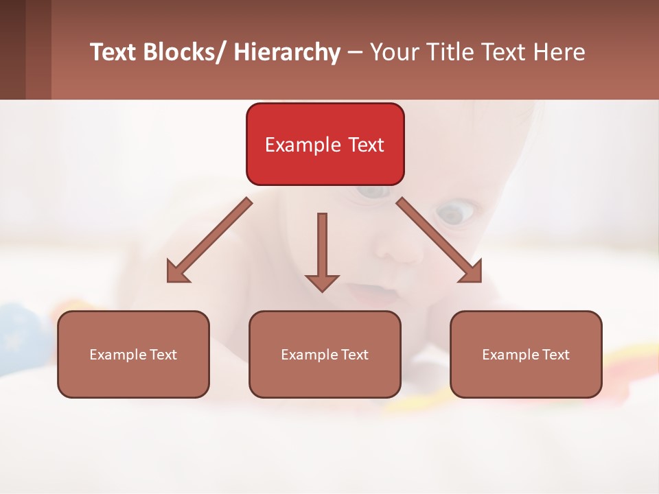 A Baby Laying On A Bed With A Toy PowerPoint Template