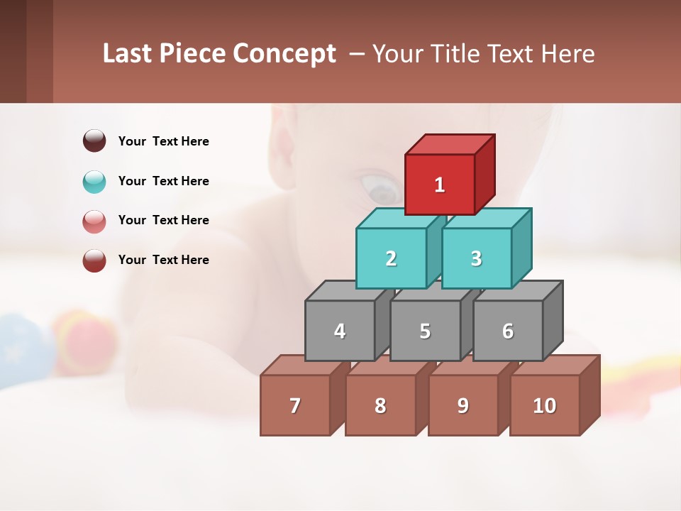 A Baby Laying On A Bed With A Toy PowerPoint Template