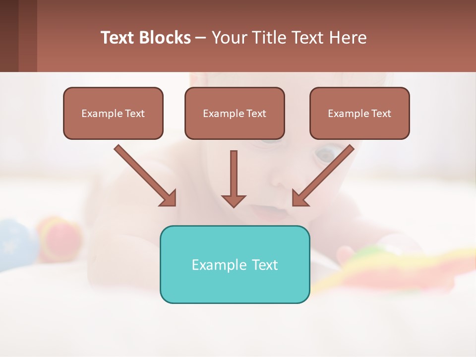 A Baby Laying On A Bed With A Toy PowerPoint Template
