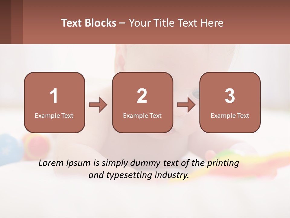 A Baby Laying On A Bed With A Toy PowerPoint Template