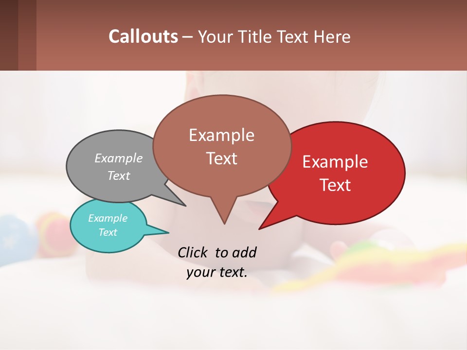 A Baby Laying On A Bed With A Toy PowerPoint Template