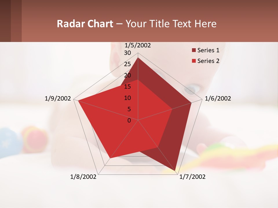 A Baby Laying On A Bed With A Toy PowerPoint Template