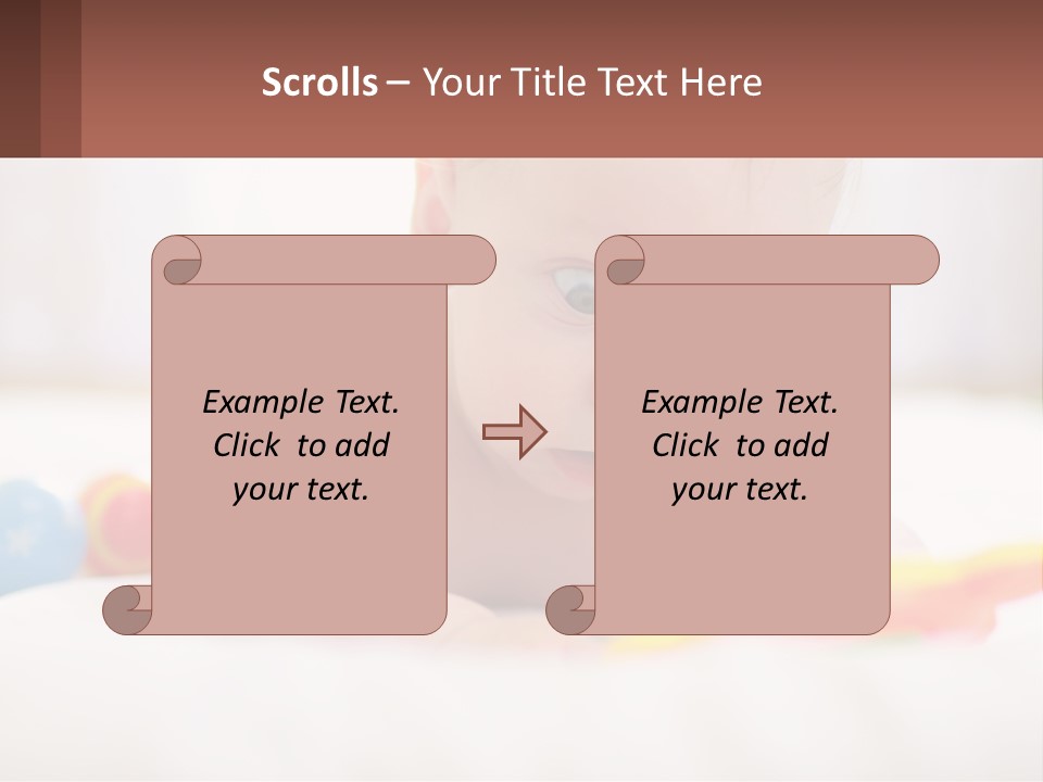 A Baby Laying On A Bed With A Toy PowerPoint Template