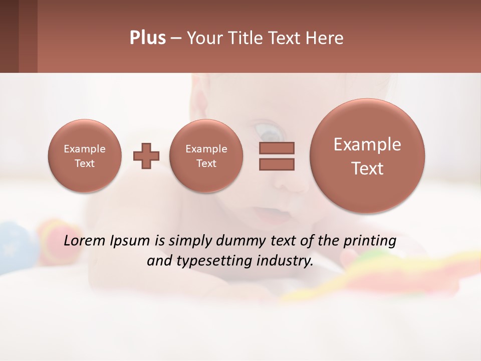 A Baby Laying On A Bed With A Toy PowerPoint Template