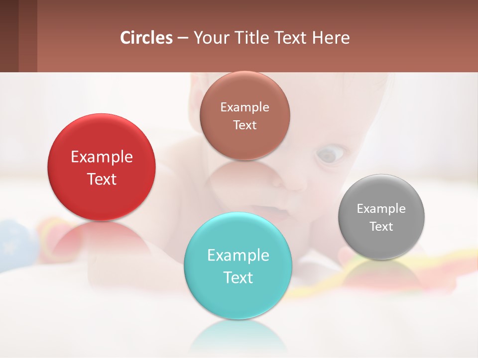 A Baby Laying On A Bed With A Toy PowerPoint Template