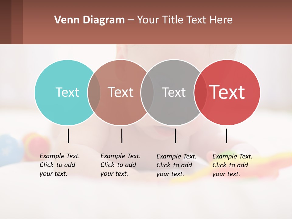 A Baby Laying On A Bed With A Toy PowerPoint Template
