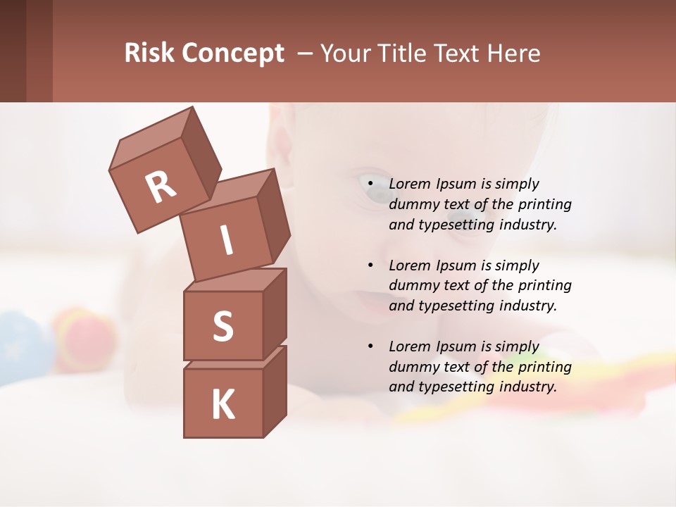 A Baby Laying On A Bed With A Toy PowerPoint Template