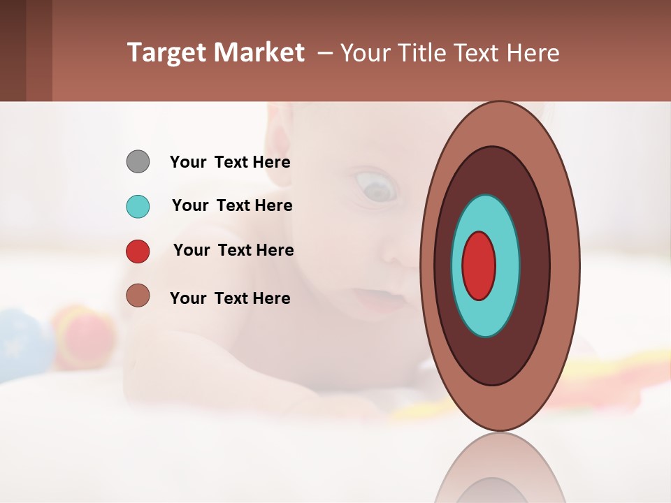 A Baby Laying On A Bed With A Toy PowerPoint Template