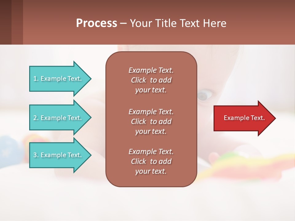 A Baby Laying On A Bed With A Toy PowerPoint Template