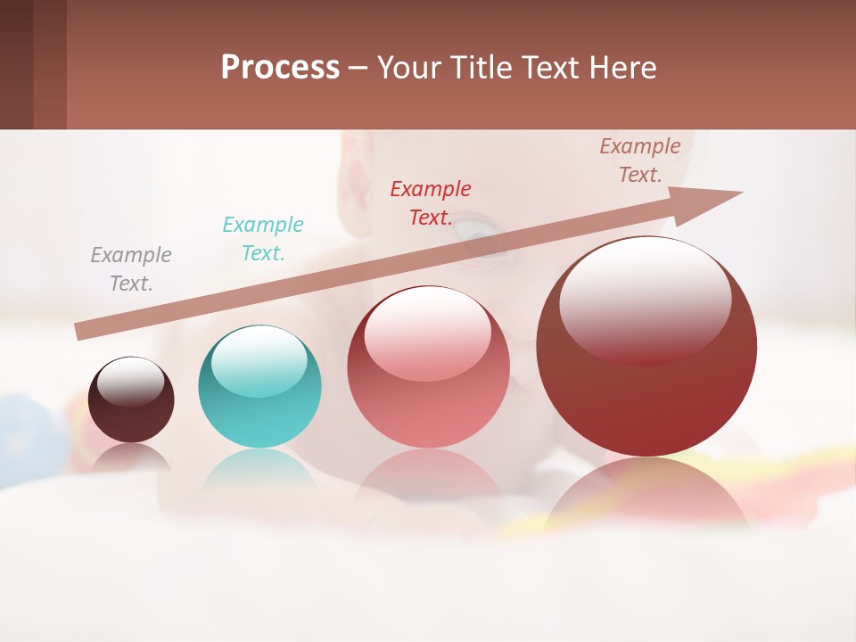 A Baby Laying On A Bed With A Toy PowerPoint Template