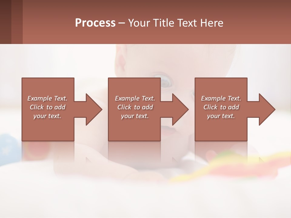 A Baby Laying On A Bed With A Toy PowerPoint Template