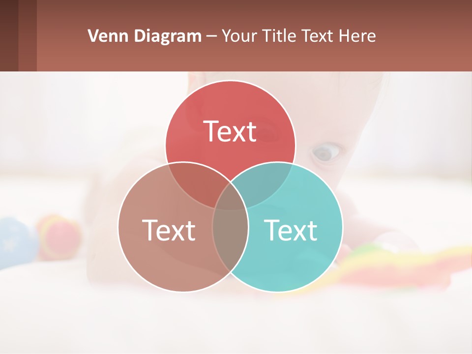 A Baby Laying On A Bed With A Toy PowerPoint Template