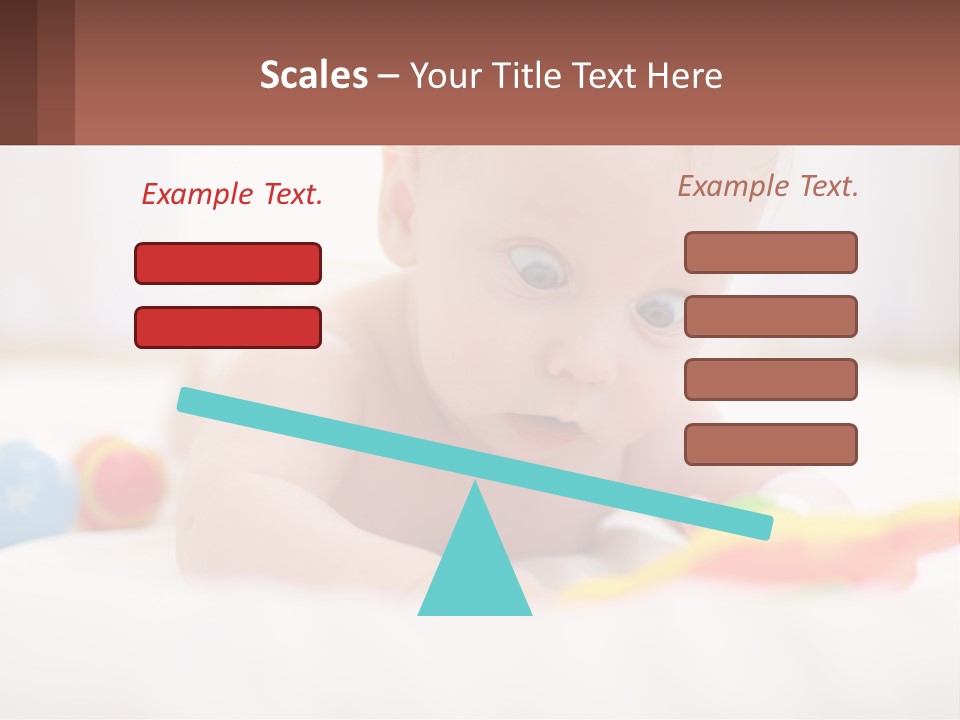 A Baby Laying On A Bed With A Toy PowerPoint Template